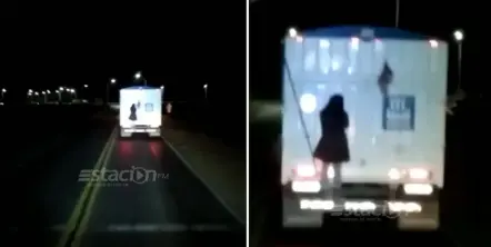 Conmoción: camioneros cordobeses aterrados por una ¿mujer? que apareció “colgada” a un vehículo en plena ruta
